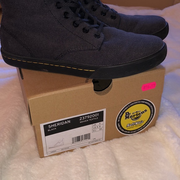 Gray and black woven textile doc martens - Picture 8 of 8